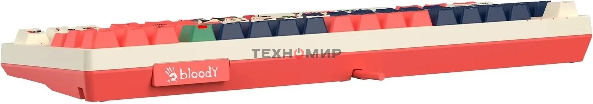 Клавиатура проводная A4Tech Bloody AT87 Proxy Boom USB бежевый/красный