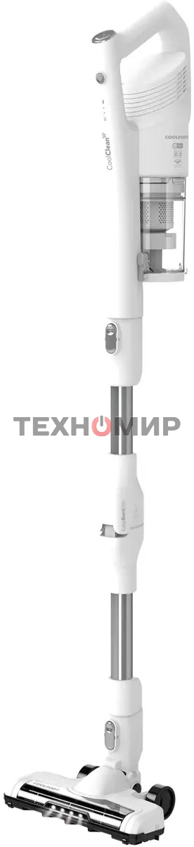 Пылесос вертикальный Coolfort CF-3004 белый, питание от аккумулятора, 150 Вт, уборка сухая/влажная, пылесборник 0,5 л, работа от АКБ max 30 мин.
