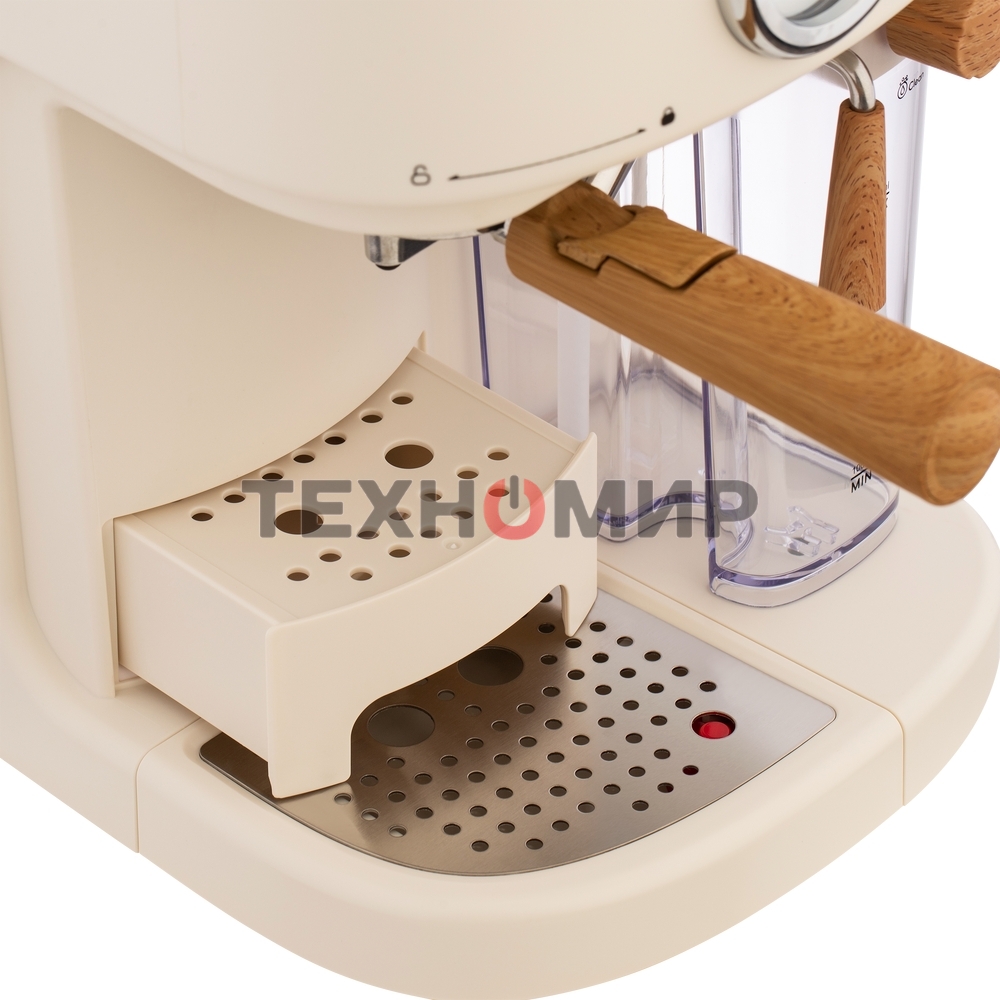 Кофеварка рожковая Maunfeld MF-737BG PRO бежевый, исп. кофе - молотый, 1.5 л, 1250 Вт, 15 бар