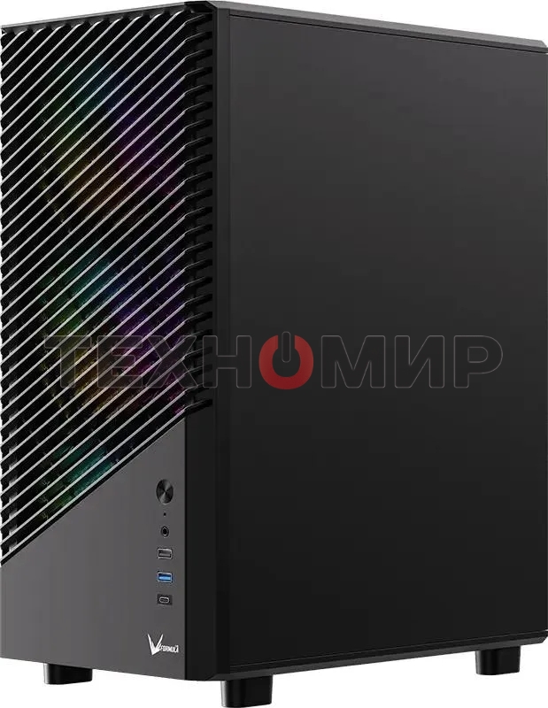 Компьютерный корпус Aerocool/Formula Mana Geometry черный без БП ATX 3x120мм 1xUSB 3.0 1xUSB3.1 audio bott PSU