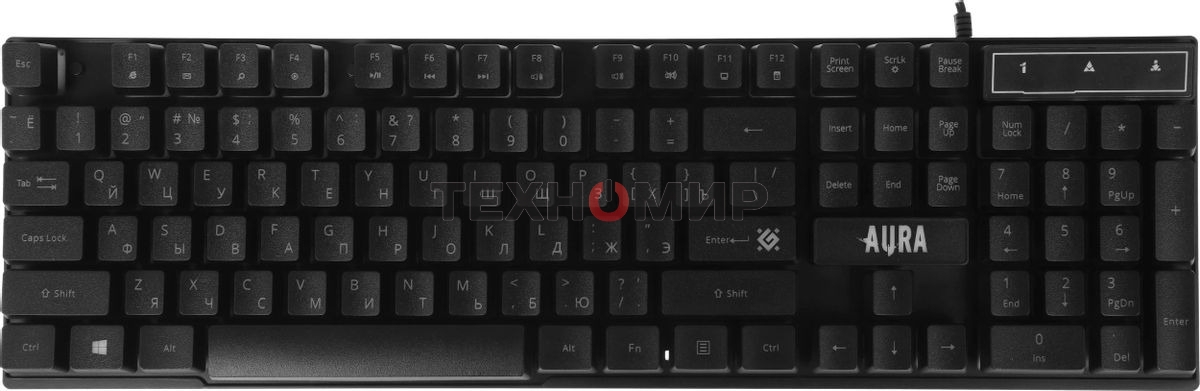 Комплект клавиатура+мышь Defender Aura MKP-117 проводной, USB, 2400 DPI, черный