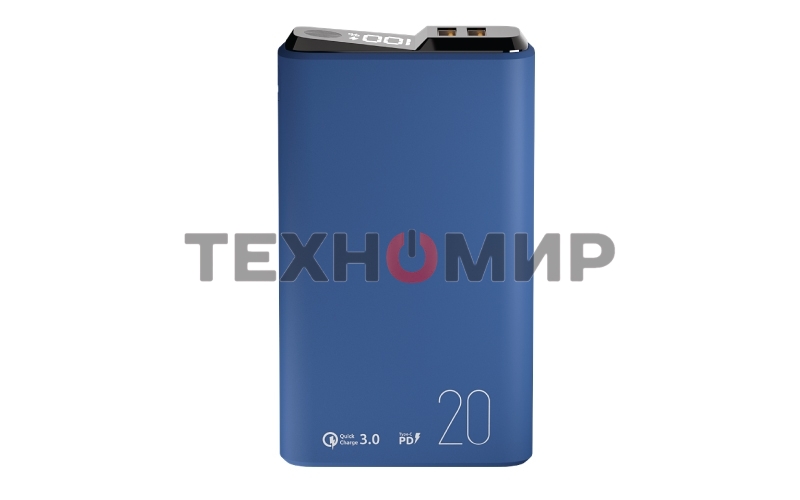 Портативный аккумулятор OLMIO QS-20, 20000mAh, 22.5W QuickCharge3.0/PowerDelivery, LCD, темно-серый