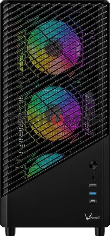 Компьютерный корпус Aerocool/Formula Mana Geometry черный без БП ATX 3x120мм 1xUSB 3.0 1xUSB3.1 audio bott PSU