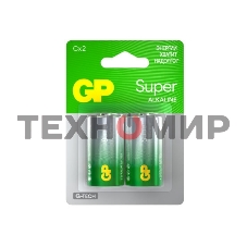 Алкалиновые батарейки GP Super Alkaline G-Tech 14А типоразмера C - 2 шт. на блистере (2 шт.)