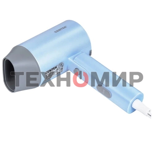 Фен Centek CT-2203 синий, 1600 Вт, компактный, ионизация