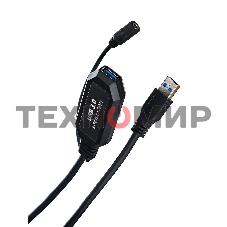 Кабель-адаптер USB3.0-repeater, удлинительный активный Am-->Af 5м VCOM