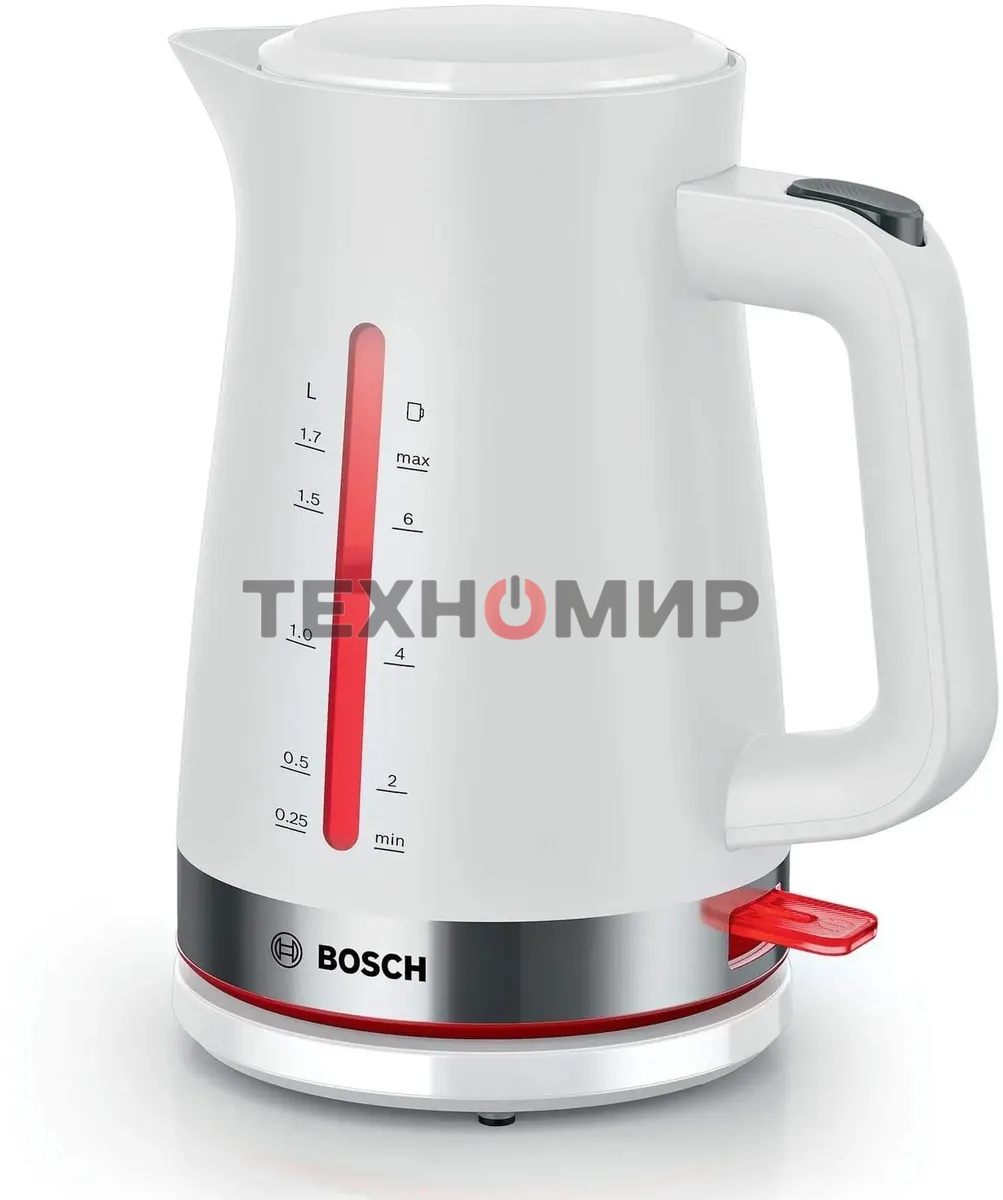 Чайник электрический Bosch TWK4M221 1.7 л, белый корпус: пластик