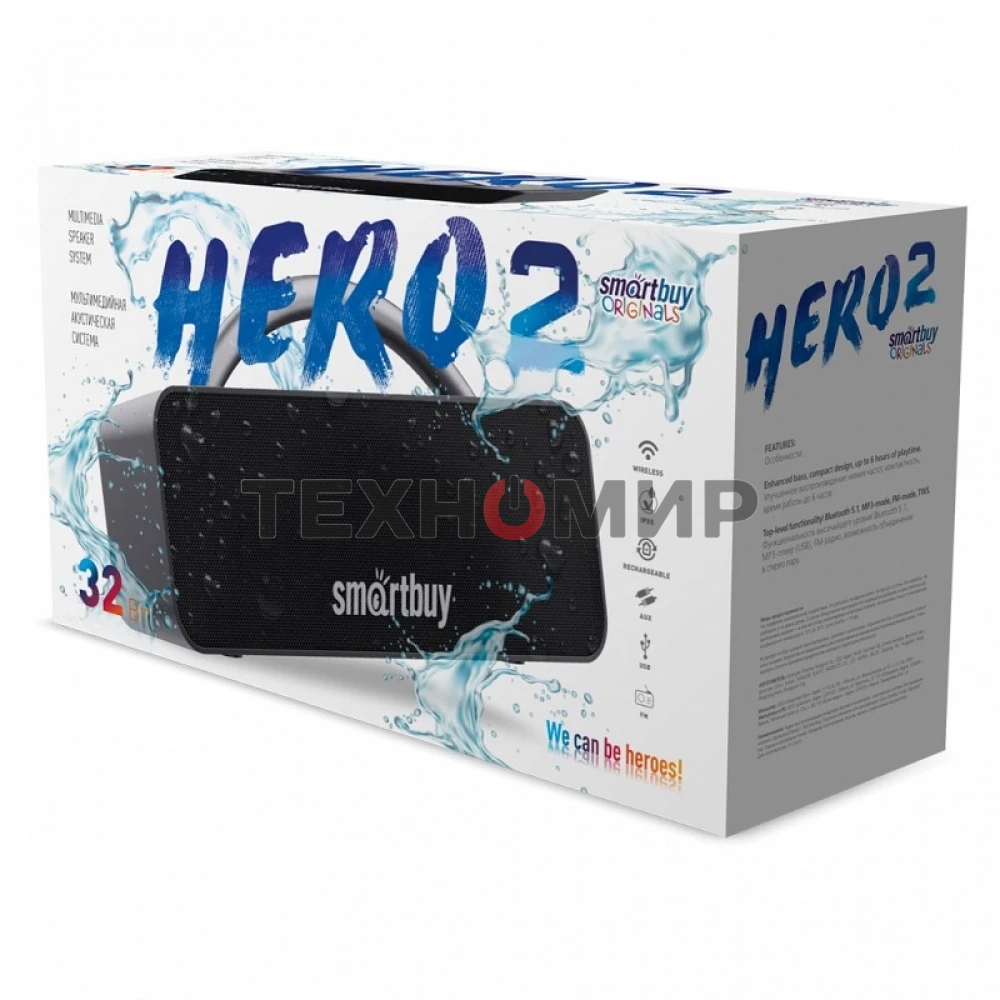 Колонка беспроводная Smartbuy (SBS-5610) HERO 2, черный
