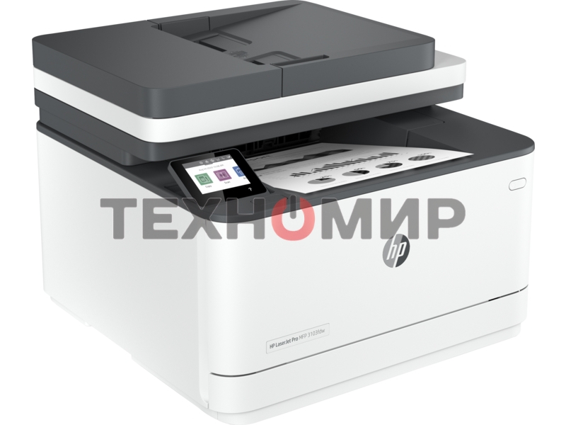 МФУ лазерное HP LaserJet Pro 3103fdw (3G632A), A4, ч/б, печ. 33 стр/мин., скан до 19 стр/мин. (ч/б) 8 стр/мин. цвет, 1200x1200 dpi, Ethernet (RJ-45), USB 2.0, Wi-Fi