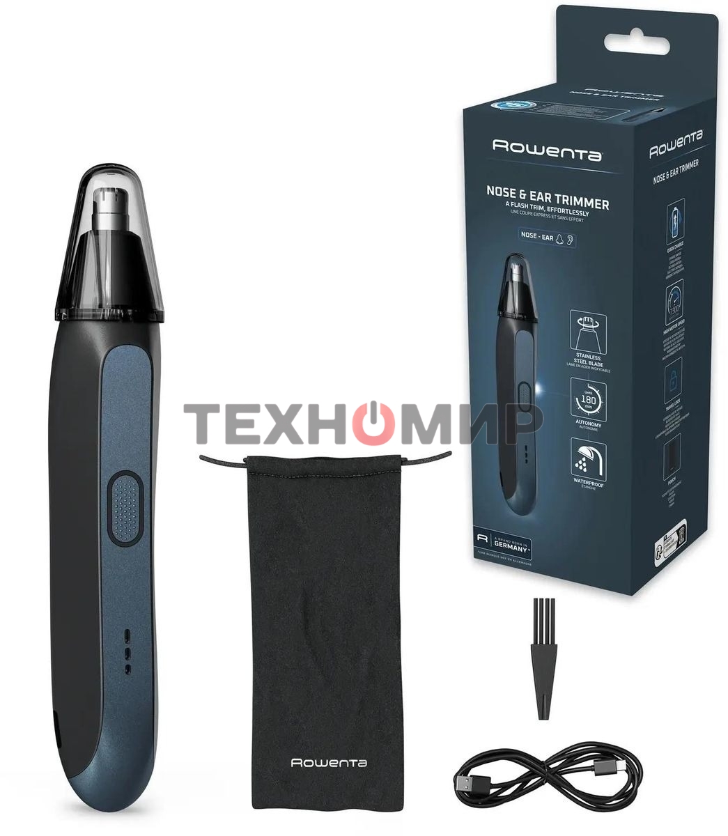 Триммер Rowenta TN3720E0 черный/серый (насадок в компл:1шт)