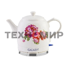 Чайник электрический Galaxy Line GL 0503 белый, керамический корпус, 1400 Вт, 1,4 л, индикатор работы, указатель максимального уровня воды