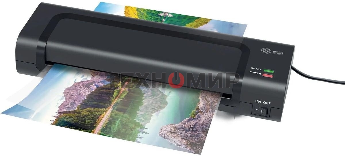 Ламинатор Cactus CS-LAB-C1 черный A4 (70-125мкм) 25 см/мин (2 вал.) лам. фото