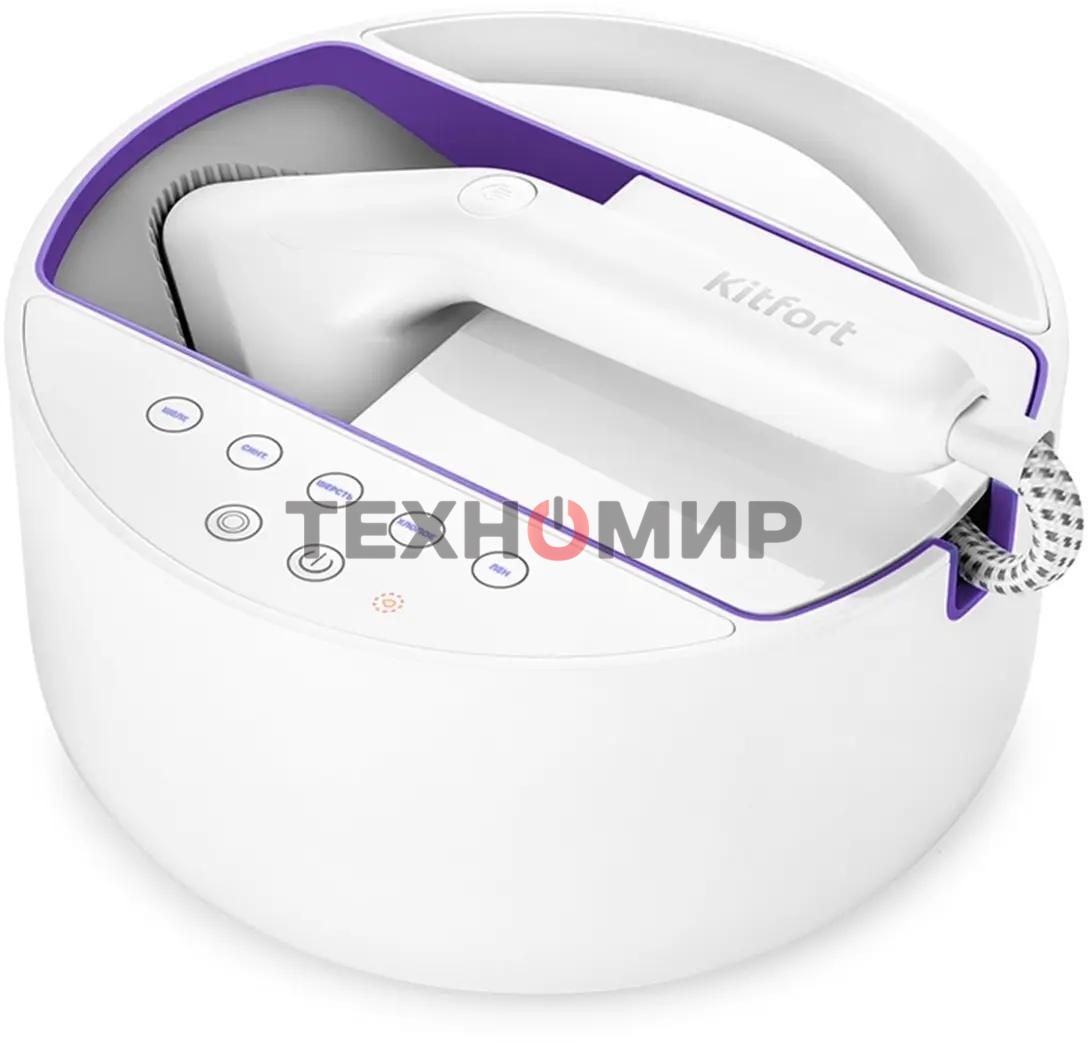 Отпариватель Kitfort КТ-9110-1 белый/фиолетовый, 2180 Вт, 45 г/мин, 600 мл