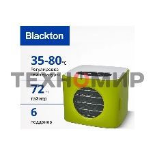 Сушилка для овощей и фруктов Blackton Bt FD1113 зеленый-белый, Мощность 400 Вт, Регулировка температуры 35-80 °С, Таймер 1-72 часа