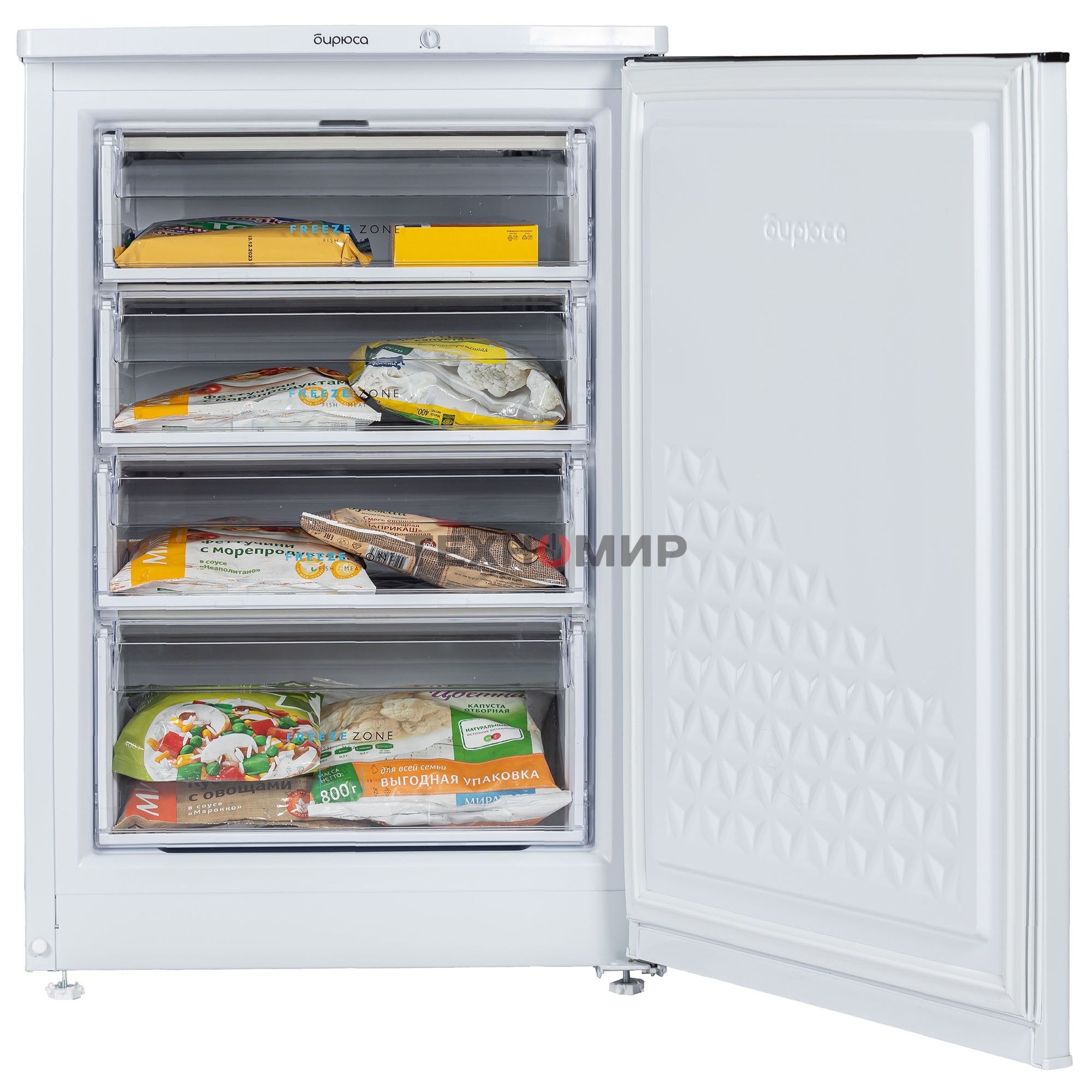 Морозильная камера Бирюса 514 белый 110л, 4 ящика