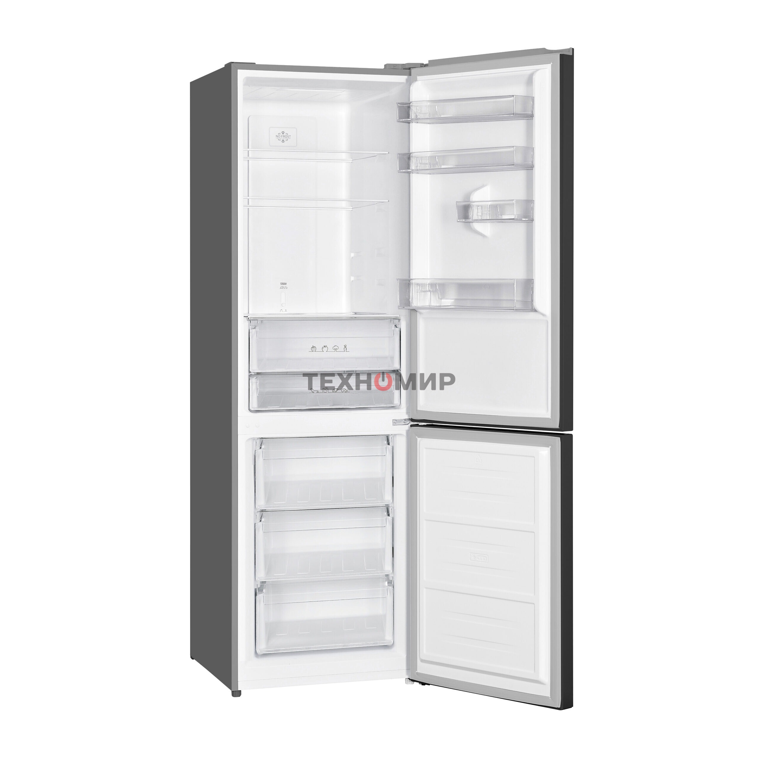 Холодильник Willmark RFN-487DIGT графитовый двухкамерный 253/90л морозилка снизу Total No frost