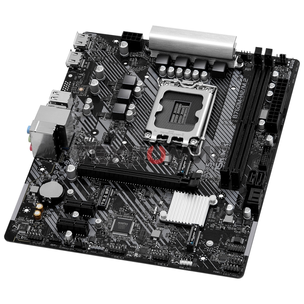 Материнская плата ASRock B760M-H2/M.2, LGA 1700, Intel B760, 2xDDR5, 4xSATA, 2xM.2, 1xPCIe 4.0 x16, 2xPCIe x1, 1xDP, 1xHDMI, 1xVGA, 1x 2.5Gb LAN, 2xUSB-A 3.2 Gen 1, 3xUSB 2.0, 3x3.5 мм, 7.1, mATX