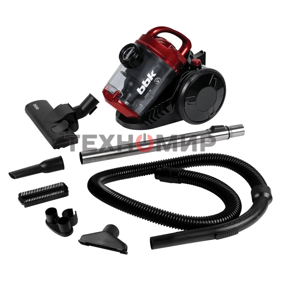 Пылесос BBK BV1503 черный/красный, 320/2000 Вт, уборка сухая, пылесборник контейнер 2.5 л