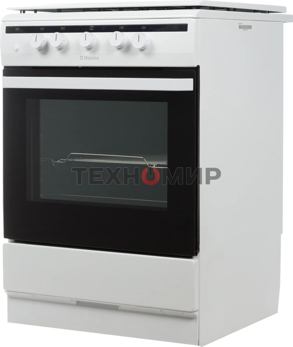Плита газовая Hansa FCGW61000 белый, конфорок 4 шт, духовка 58 л, 60 см x 85 см x 60 см