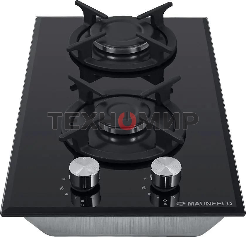 Газовая варочная панель Maunfeld EGHG.32.1CB/G, 2 конфорки, закаленное стекло, черный