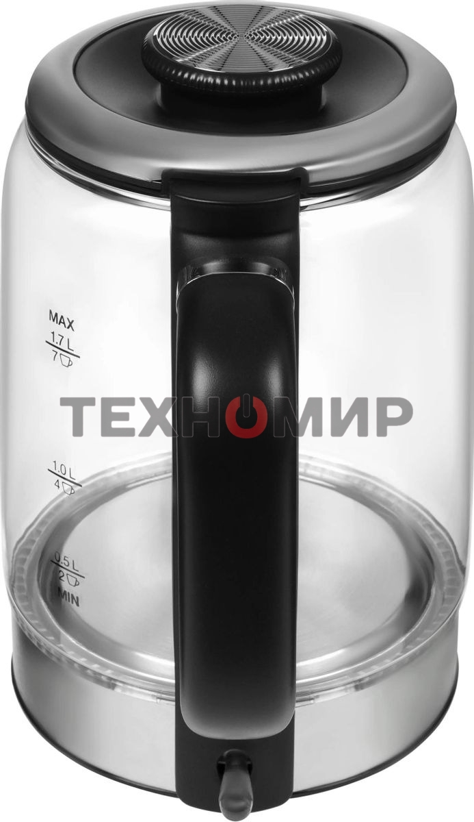 Чайник электрический Hyundai HYK-G5501 1.7 л, 2200 Вт, серебристый/черный