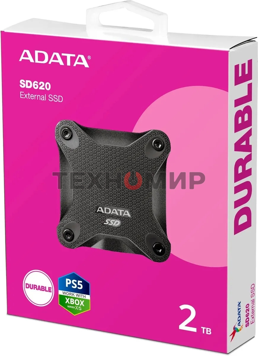 Внешний SSD ADATA SD620, 2TB, USB 3.2 Gen 2 Type-A, R/W 550/480, черный