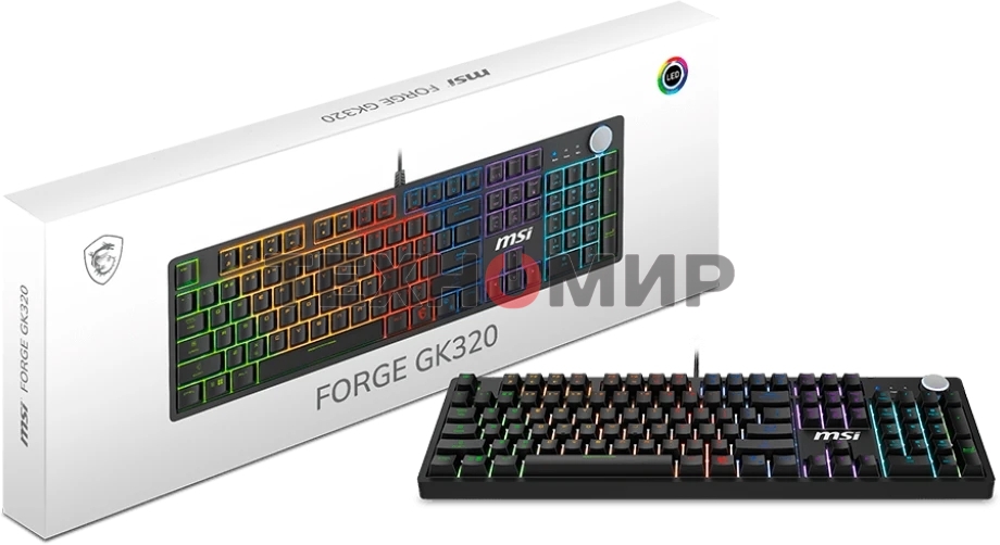 Клавиатура MSI Forge GK320 проводная, USB Type-A, чёрный