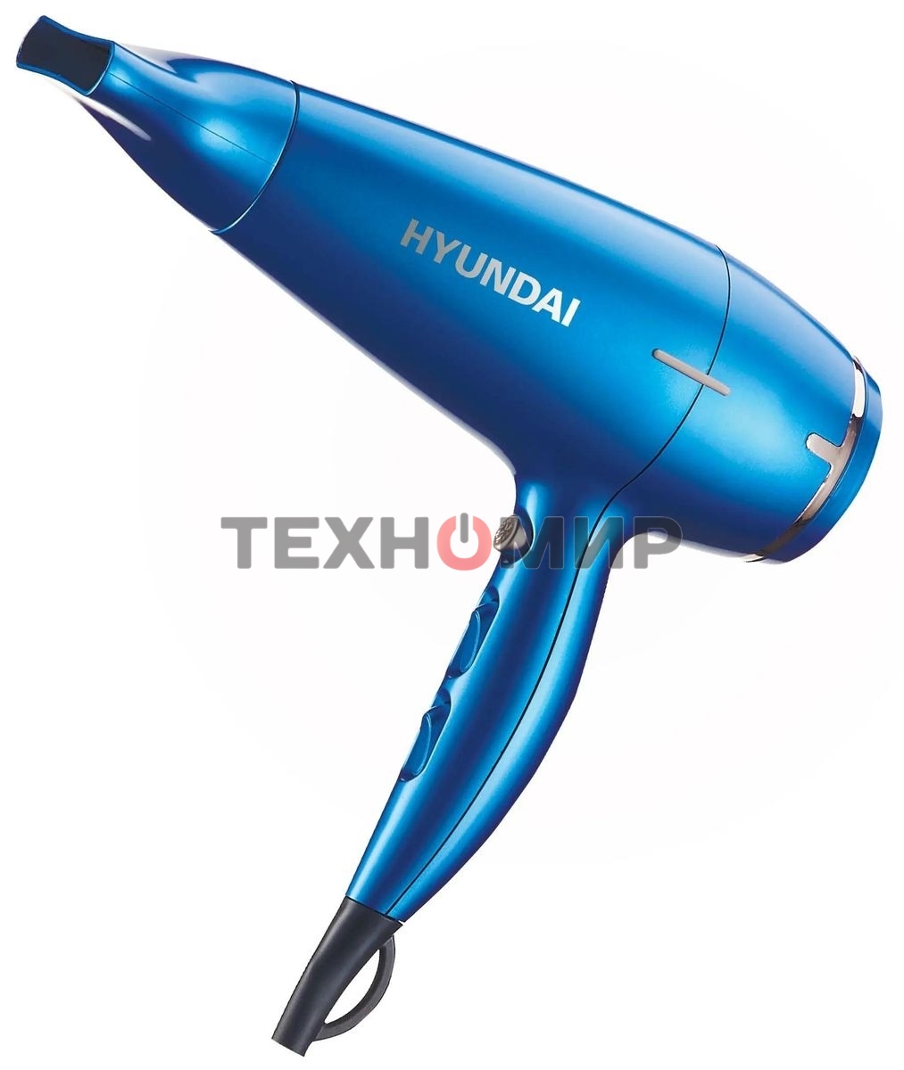 Фен Hyundai H-HDI0757 синий, 2200 Вт, ионизация