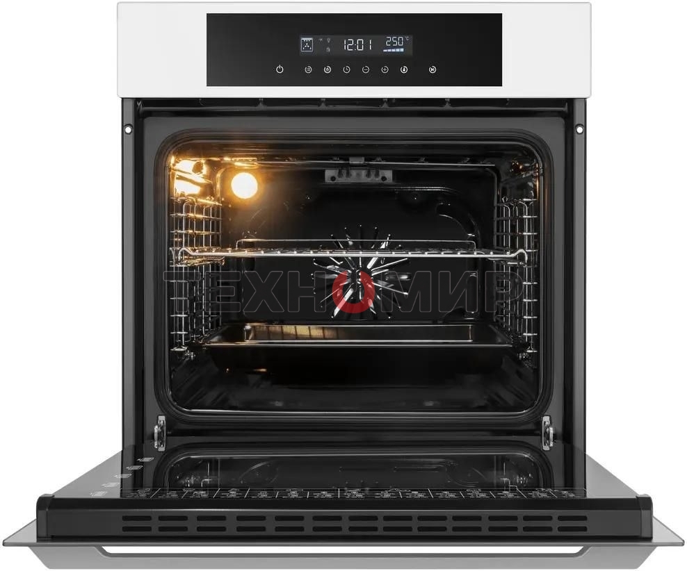 Шкаф духовой электрический Maunfeld AEOD60103W, 60л, дверца с 3 стеклами, белый