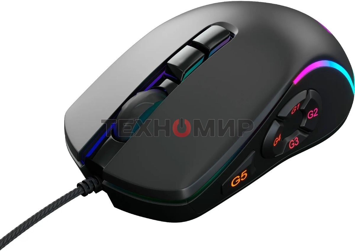 Мышь проводная GMNG XM003 черный, 32000 dpi, USB, кнопки - 10