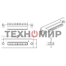 Модульная панель Hyperline, OS2 9/125, 12 х LC, Duplex 120х32, для FO-19BX, черный