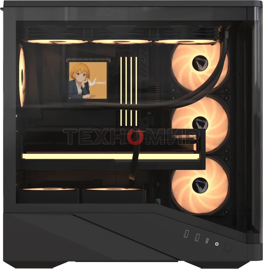 Компьютерный корпус Formula V Line Crystal U9 PA Black, ATX, TYPE-C*1, USB3.0*2, Curved Glass, SIDE 3x PERFORMANCE ARGB, REAR 1x PERFORMANCE ARGB