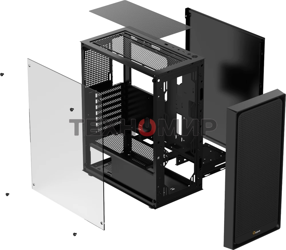Компьютерный корпус Ocypus Gaммa C50 без БП черный (Gaммa-C50-BKG000XX-GL)