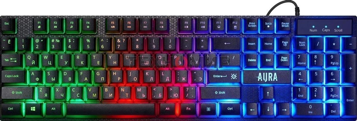 Комплект клавиатура+мышь Defender Aura MKP-117 проводной, USB, 2400 DPI, черный