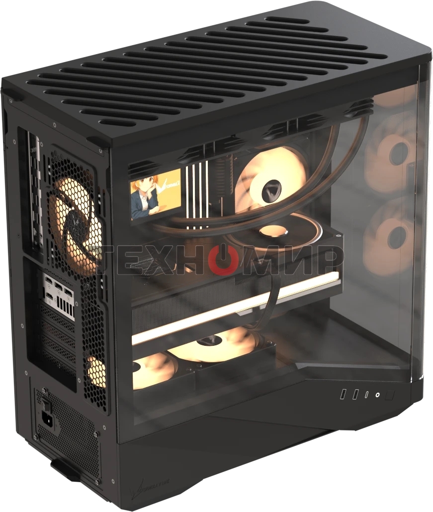 Компьютерный корпус Formula V Line Crystal U9 PA Black, ATX, TYPE-C*1, USB3.0*2, Curved Glass, SIDE 3x PERFORMANCE ARGB, REAR 1x PERFORMANCE ARGB