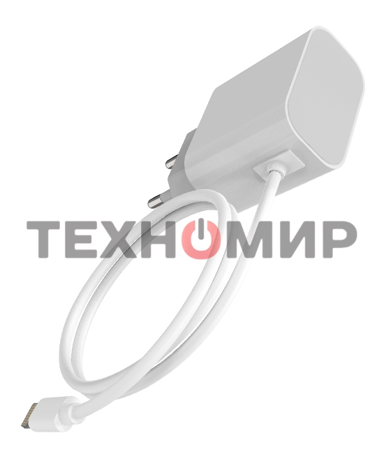 Сетевое зарядное устройство Maxvi CHL-240L Lightning 2.4A, литой кабель 1.2м, белый