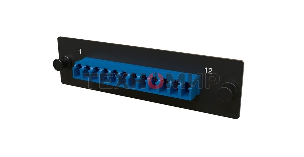 Модульная панель Hyperline, OS2 9/125, 12 х LC, Duplex 120х32, для FO-19BX, черный