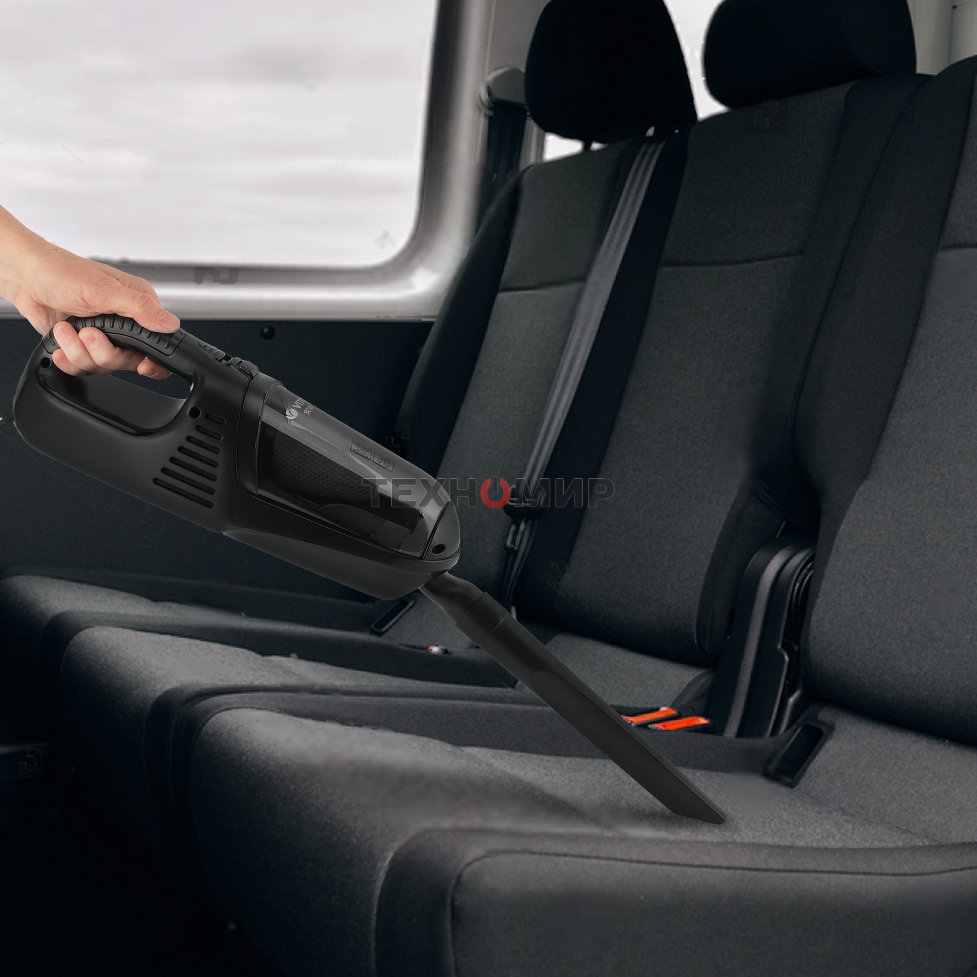 Пылесос автомобильный Vitek VT-1850(BK) 90 Вт/Моющийся фильтр.