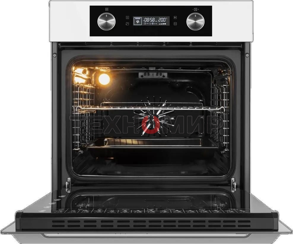 Шкаф духовой электрический Maunfeld AEOH60102W, 60л, дверца с 3 стеклами, белый