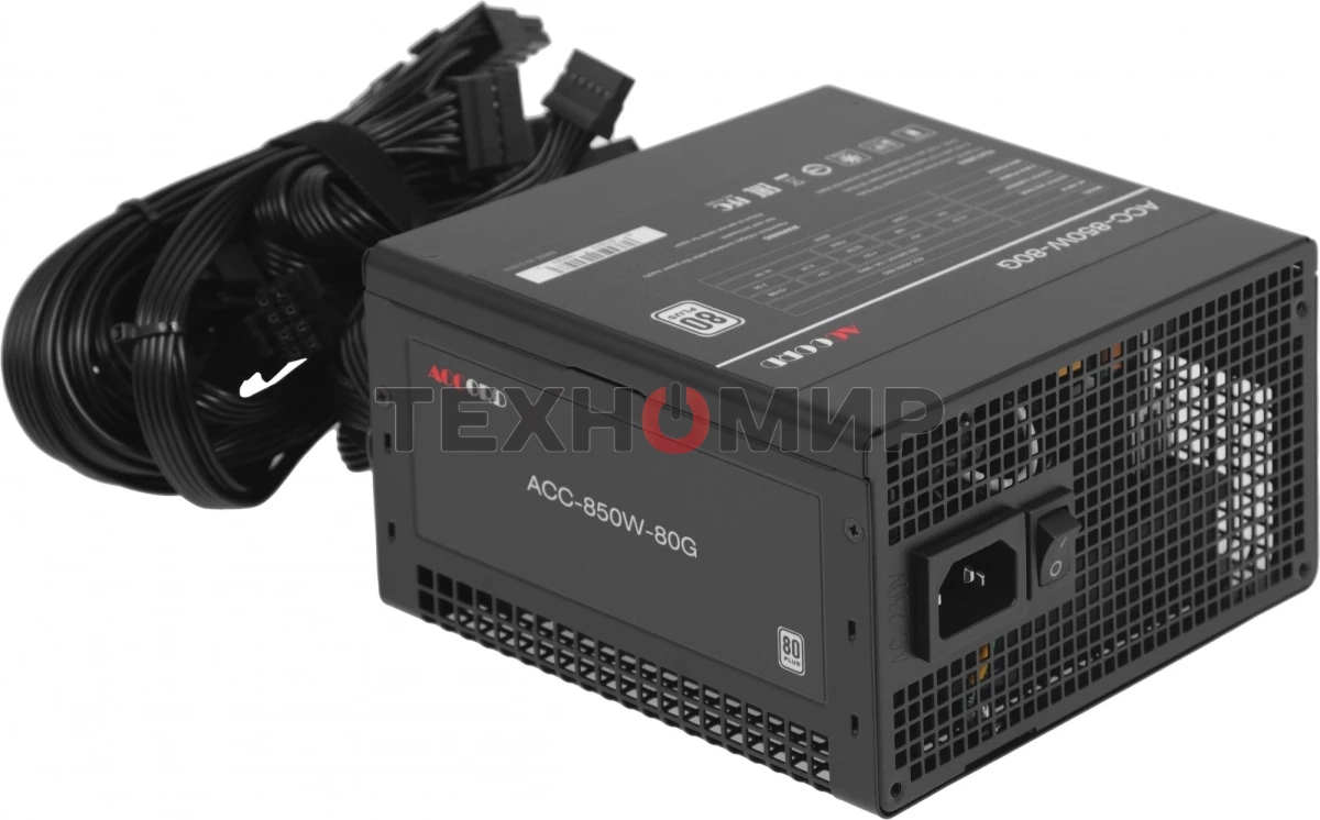 Блок питания Accord ATX 850W ACC-850-80G 80 PLUS (20+4pin) APFC 120мм fan 6xSATA RTL