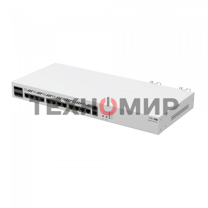Маршрутизатор Mikrotik CCR2116-12G-4S+ Cloud Core Router 2116-12G-4S+ with Amazon Annapurna Labs Alpine v3 AL73400 CPU (16-cores, 2GHz per core), 16Gb RAM, 4xSFP+ cage, 13xGbit LAN, M.2 PCIe slot, RouterOS L6, 1U rackmount case, Dual PSU