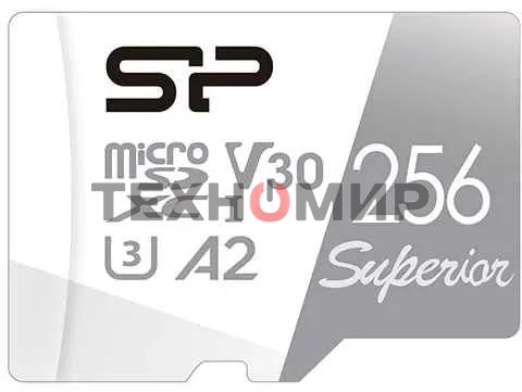 Флеш карта microSD 256Gb Silicon Power Superior Pro A2 microSDXC Class 10 UHS-I U3 Colorful 100/80 Mb/s (SD адаптер)