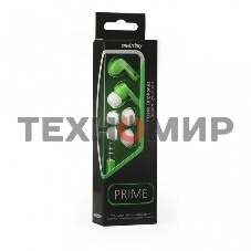 Внутриканальные наушники Smartbuy PRIME, динамики 10мм, плоский кабель, зеленые, 3 пары вставок