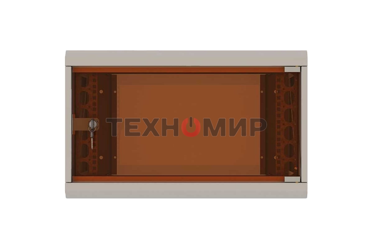 Шкаф коммутационный Suprlan (05-1063) настенный 6U 600x450 мм пер. дв. стекл направл. под закл. гайки 70 кг RAL 7035 385 мм 15.7 кг 360 мм