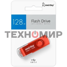 Флешка USB SmartBuy Twist Red (SB128Gb3TWR), 128Gb, USB 3.0, R/W 90/40, красный