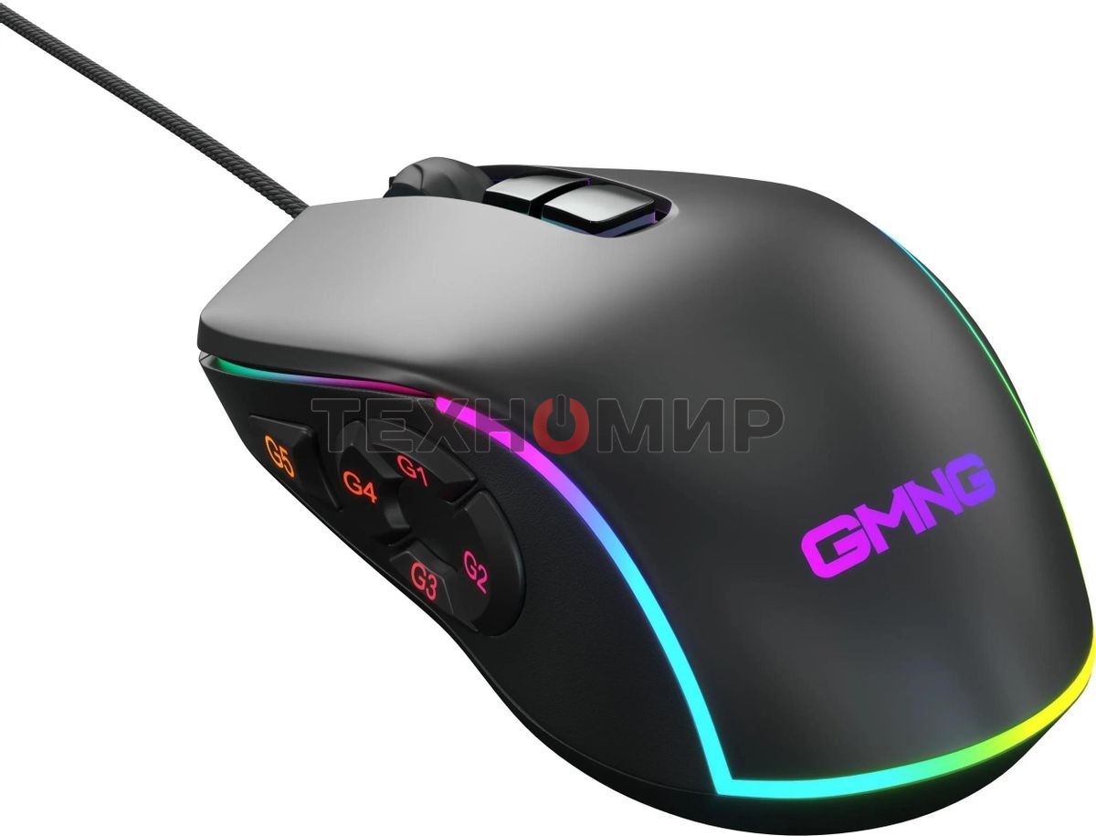 Мышь проводная GMNG XM003 черный, 32000 dpi, USB, кнопки - 10