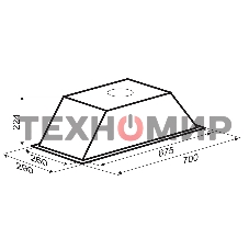 Вытяжка встраиваемая Zigmund & Shtain K 012.7 W белый, 70 см, 1010 куб. м/ч, 74 дБ
