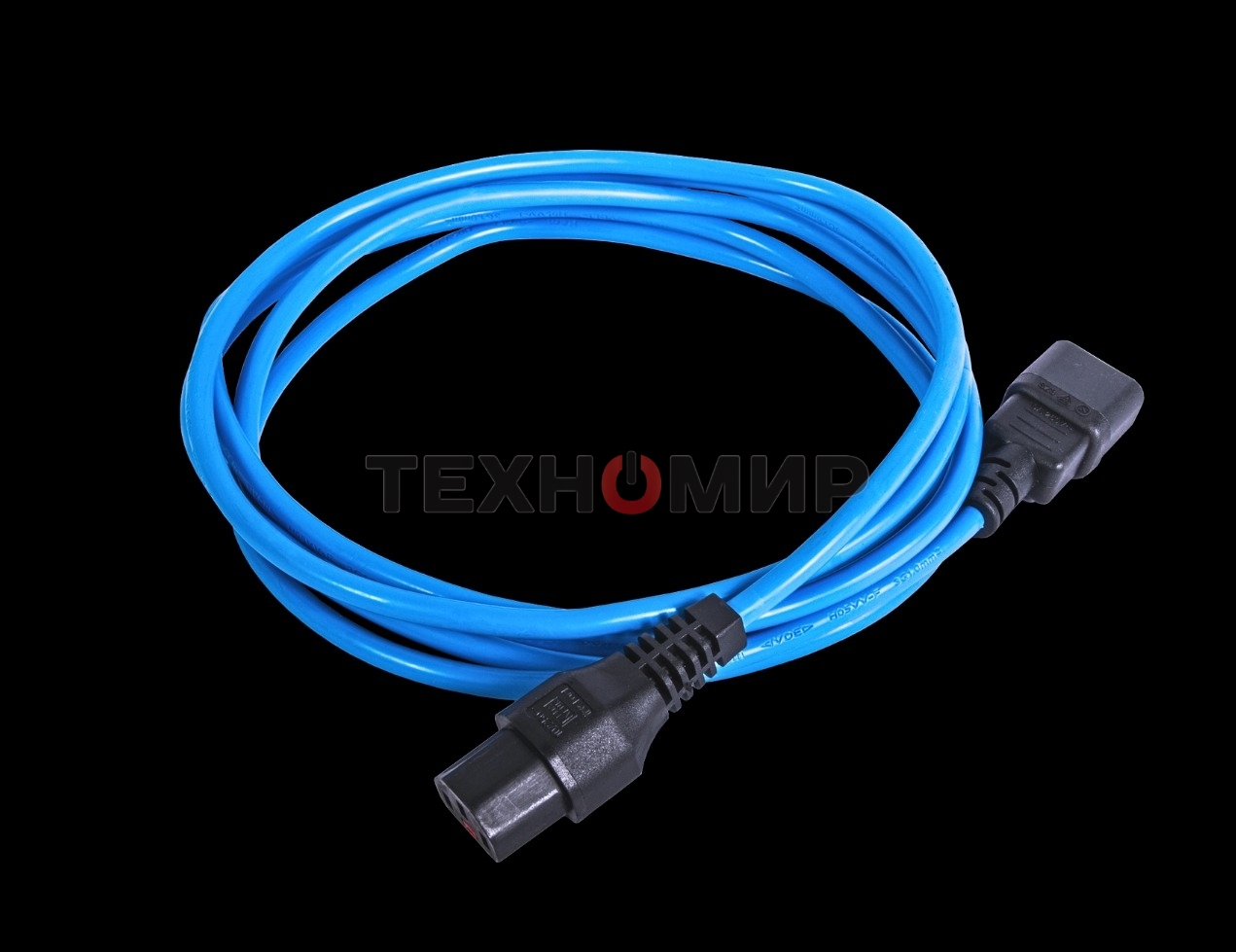 Шнур питания с фиксатором REM IEC 60320 C13/IEC 60320 C14, 10 А/250 В (3 * 1,0), 3 м, синий R-10-Cord-C13-C14-3-Blue