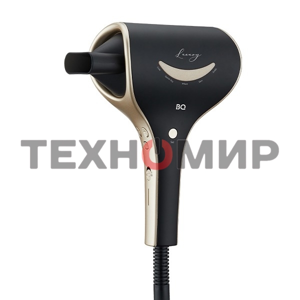 Фен BQ HD1211M черный/золотой, 1800 Вт, ионизация