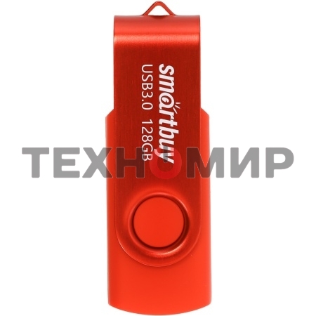 Флешка USB SmartBuy Twist Red (SB128Gb3TWR), 128Gb, USB 3.0, R/W 90/40, красный